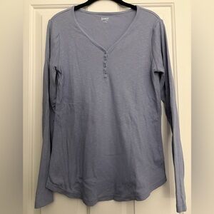 EUC Duluth Trading Co Women's Light Blue Long Sleeve Henley Size S